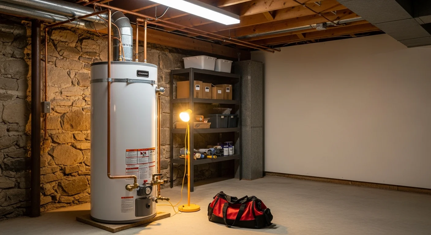 Water heater installation in residential home